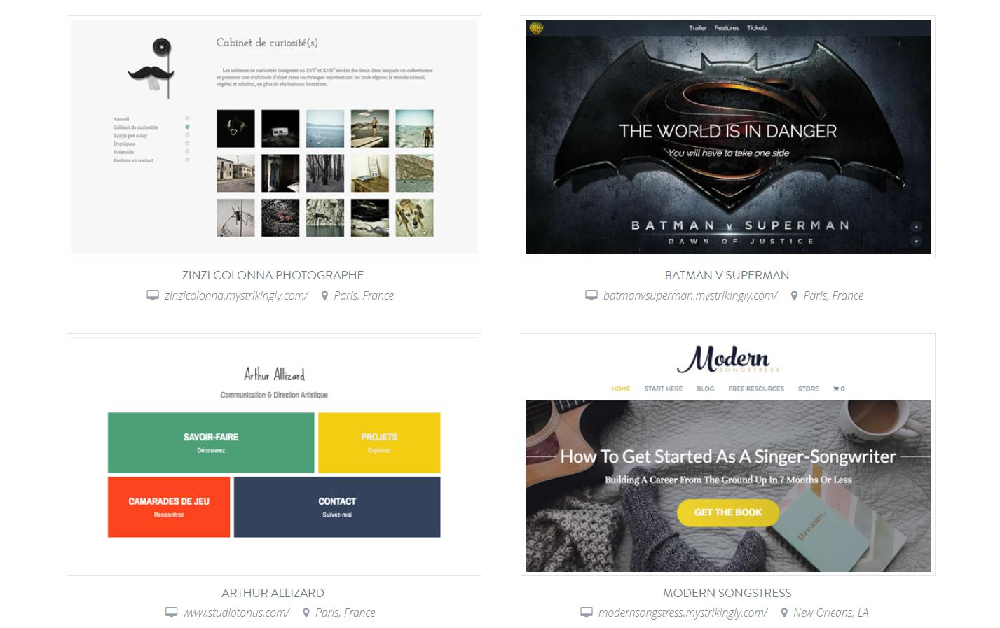 Strikingly全球客戶案例 Strikingly全球客戶案例